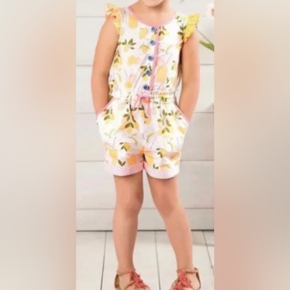 Matilda Jane Girl’s size 4 Let’s Make Lemonade Romper